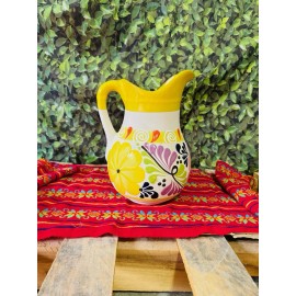 Jarra de Barro Decorada. Made in Mexico.Clay Pitcher Made In Mexico.