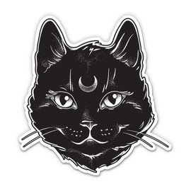 Celestial Kitty Cat Pretty - 8" Vinyl Sticker - for Car Laptop I-Pad - Waterproof Decal