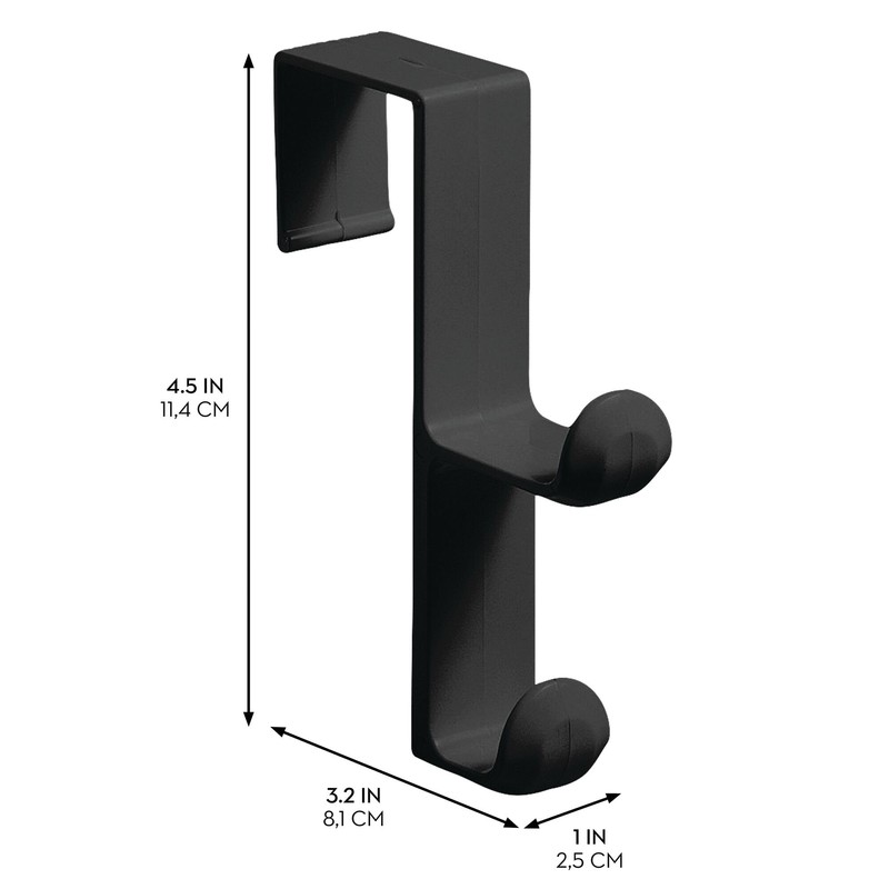 iDesign Over-the-Door Double Hooks for Hanging Clothes, Towels, or Accessories