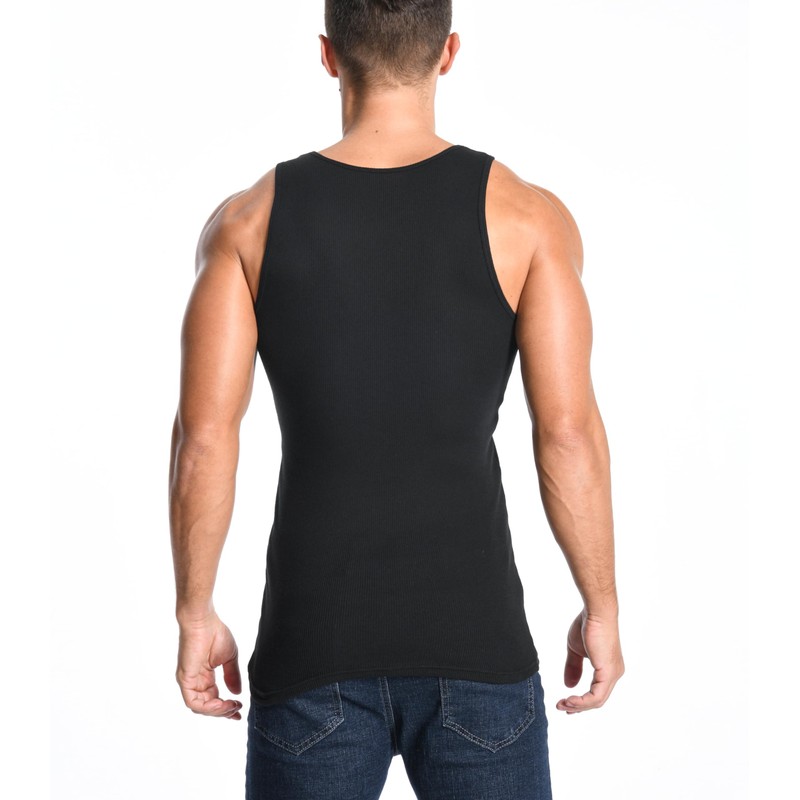 Comfneat Men's 6-Pack Ribbed Tank Tops Cotton Comfy Fit Undershirts