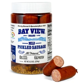 Bay View Smoked Pickled Polish Sausage, 9g of Protein, Mild, 8oz