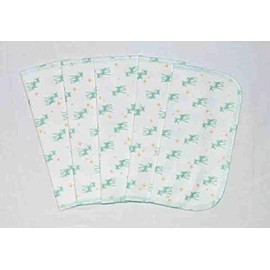 Gina's Soft Cloth Shop 1 Ply Printed Flannel Set Napkins 8x8 inches 5 Pack - Little Wipes (R) Sweet Reindeer - Proudly Made in the USA!