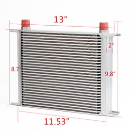 PIT66 30 Row 10AN Universal Engine Transmission Oil Cooler + 7" Fan With Fixed Oil Cooler Cooling Fan Kit