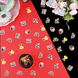 kreat4joy 200pcs Two Fast Birthday Decoration Table Confetti Double-Sided Printing Table Decoration for Two Fast 2 Curious Retro Vintage Race Car 2nd Birthday Decoration Boy