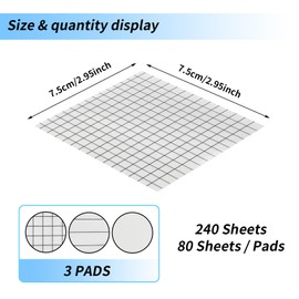 3 Pack Sticky Notes 3 x 3 Inches Aesthetic Sticky Notes with Lines Grids Cute Neutral Sticky Notes Lined Memo Pads for Home Office School, 80 Sheets/Pad, White