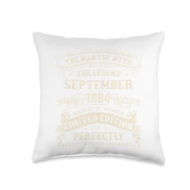 September 1984 41st Birthday 41 Year Old Bday Gifts for Men Throw Pillow
