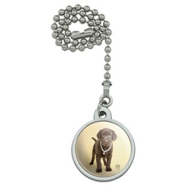 GRAPHICS & MORE Chocolate Lab Labrador Puppy Dog Crown Necklace Ceiling Fan and Light Pull Chain