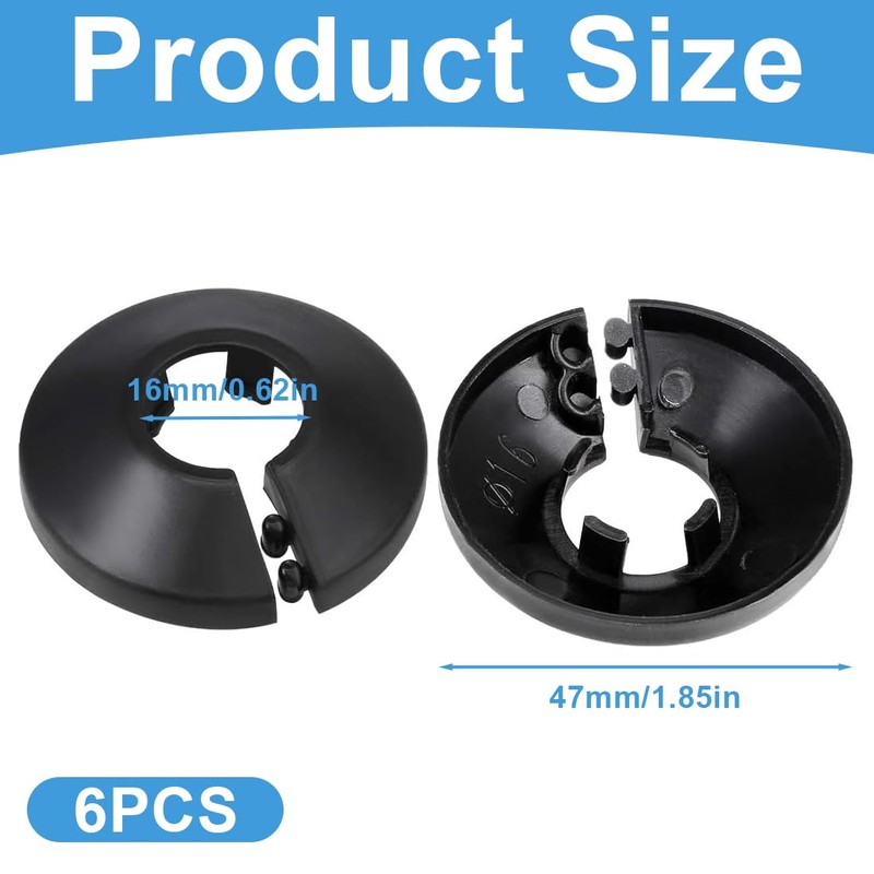 SGERUFZ Pack of 6 Heating Pipe Rosette Heating Pipe Cover,