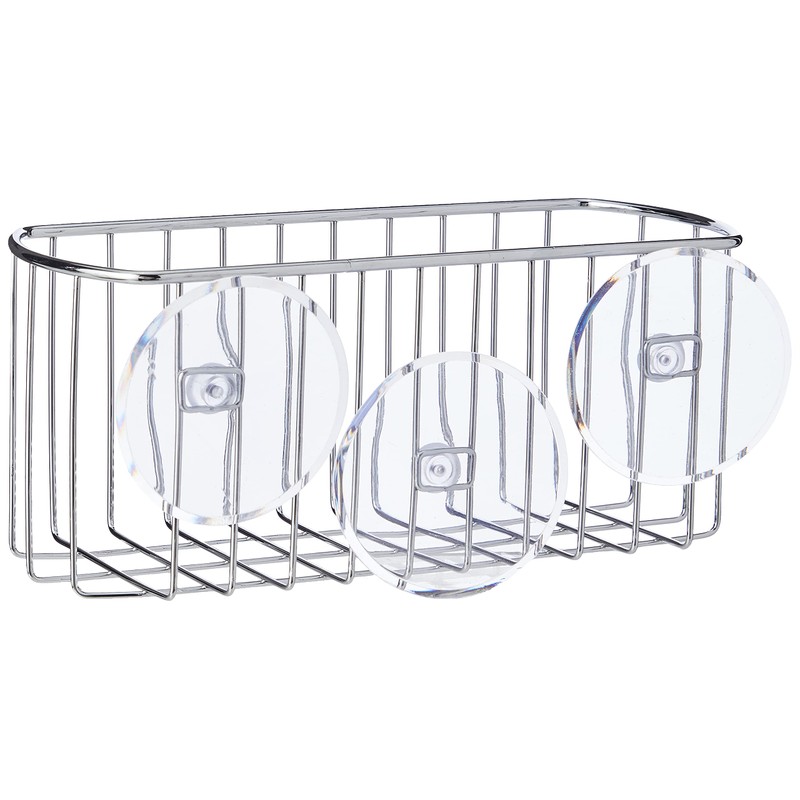iDesign Shower Caddy Suction, Bathroom Metal Storage Shelf with Vacuum