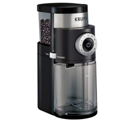 KRUPS Precision Burr Coffee Grinder: 12 Settings, 8 oz Capacity for Drip, French Press, Espresso, Pour Over, Cold Brew - Stainless Steel, 110W, Auto-Stop, Easy Clean