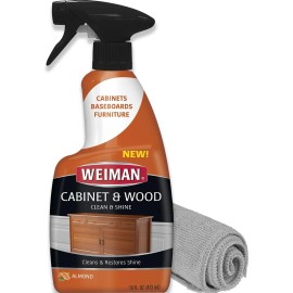 Weiman Cabinet Wood Clean and Shine  Fresh Almond Scent Protects and Restores