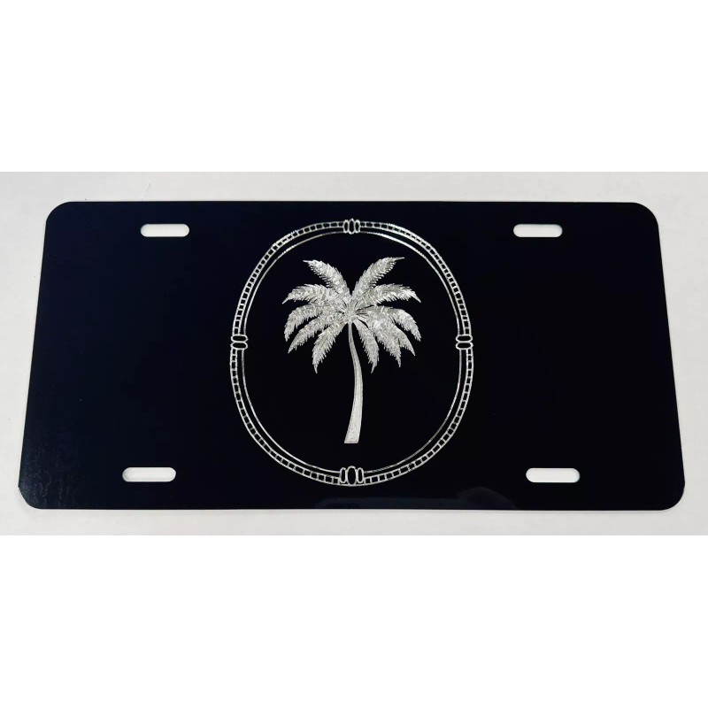 Diamond Etched Products SC Carolina Palm Tree Car Tag Diamond