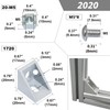2020 Series Aluminum Profile Connector Set 20pcs Corner Bracket 40pcs