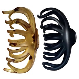 NOLITOY 2pcs Large Retro Hair Claw Clips for Thick Hair Elegant Fashion Accessories for Women Easy to Wear Durable Design for Various Occasions Black Light Tortoise