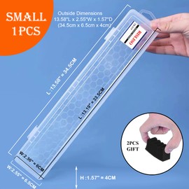 RISLISO Watercolor Paint Brush Holder Organizer Case，Portable Travel Acrylic Clear Hard Plastic Artist Brush Holder Box With Lid