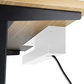 Under Desk Cable Tray Organizer. Standing Desk Accessory. Desk Mounted Tray - White