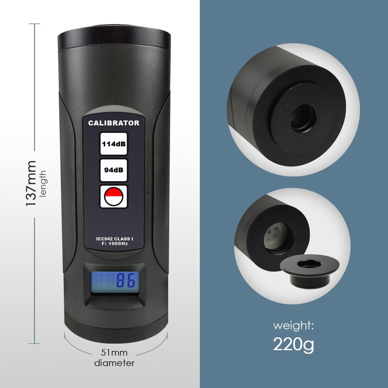 JuviPerpric Sound Level Calibrator, Sound Decibel Calibrator, Digital Sound Meter