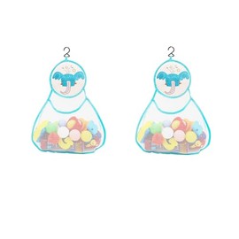 Teogneot Bath Toy Storage Net Elephant Design Mesh Organizer for Bathtub Toys Turquoise