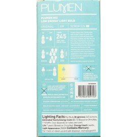 Plumen 002 Low Energy Light Bulb Original 6W Screw E26 245 lumens Case of (12)