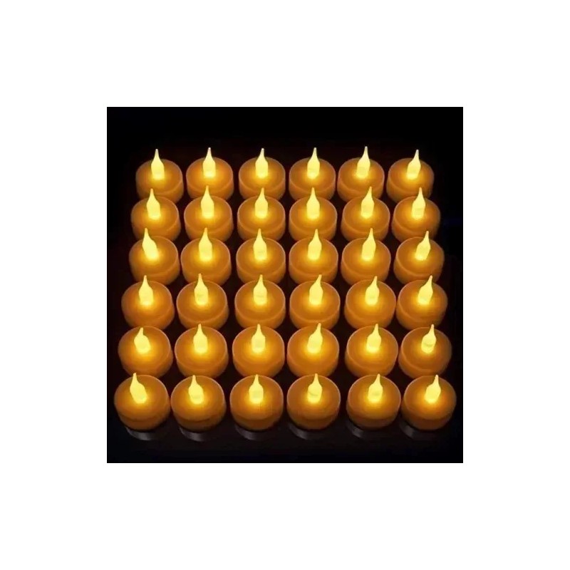 24 Velas Led Ambar Parpadeantes Para Decorar Fiestas Boda Xv