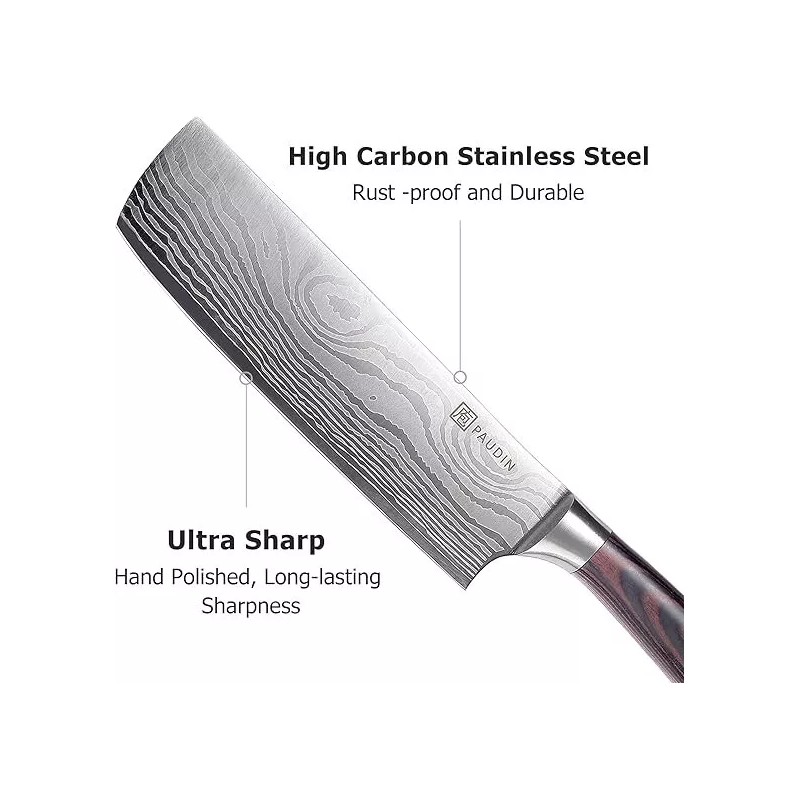 Unbranded 7 Razor Sharp Meat Cleaver and Vegetable Kitchen Knife