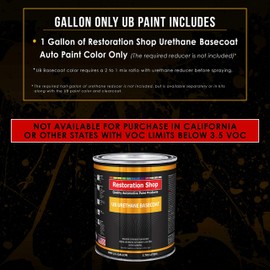 Restoration Shop - Ermine White Urethane Basecoat Auto Paint - Gallon Paint Color Only - Professional High Gloss Automotive, Car, Truck Refinish Coating