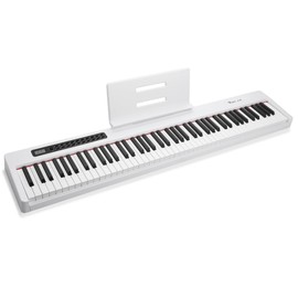 Rosen P21 Semi-Weighted Keyboard 88 Keys Beginner Digital Piano, Portable Electric Piano with Sustain Pedal and Power Supply,White