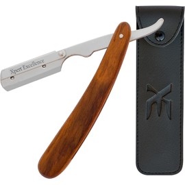 XE Barber Cut Throat Razor Kit – Single Edge Barber Shaping Tool with Wooden Handle Straight Edge Cut Throat Razor – Ideal for Beard and Moustache Shaving – Blades not Included
