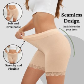 ZWEZWA Anti-Chafing Shorts Cooling Shorts for Under Dresses Women Anti Chafing Shorts Women Under Dress Shorts Slip Shorts for Under Dresses(A,M)