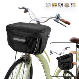 LIUSHUYAN Bicycle Basket Cover, Waterproof, Durable, For Both Front and Rear Use, 2 Tiers, Easy Installation, Large, Bicycle Basket Rain Cover, Compatible with Electrically Assisted Vehicles, Theft,