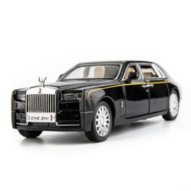 TGRCM-CZ Compatible for 1/32 Rolls-Royce Phantom Model Car Toy Car with Sound and Light for Kids Boy Girl, Metal Body Door Opened Black
