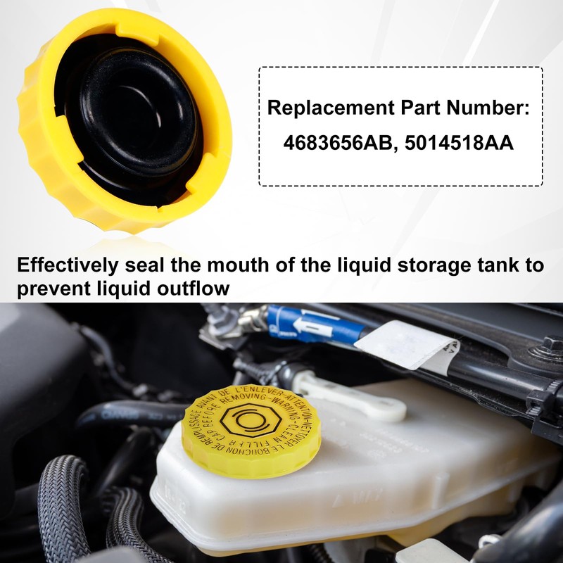 YUEARN Brake Fluid Cap, Brake Master Cylinder Reservoir Cap Replacement