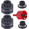 2 PCS Rain Barrel Bulkhead Fitting kit with Plugs and