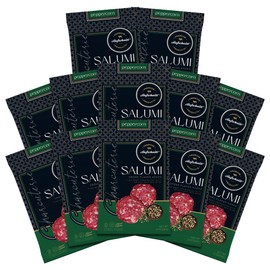 Aufschnitt Meats Kosher Salumi - Sliced Sausage, Charcuterie Meat - Fine Fermented Beef - 2 oz, Peppercorn, 12 Pack