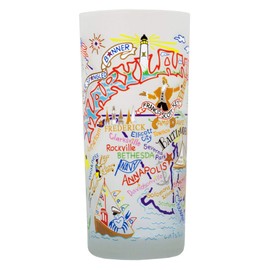 catstudio Maryland Drinking Glass | Geography Inspired Artwork Printed on a Frosted Cup