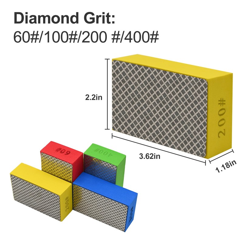 EGOFIX 4pcs Diamond Hand Polishing Pads for Ceramic Tile Glass