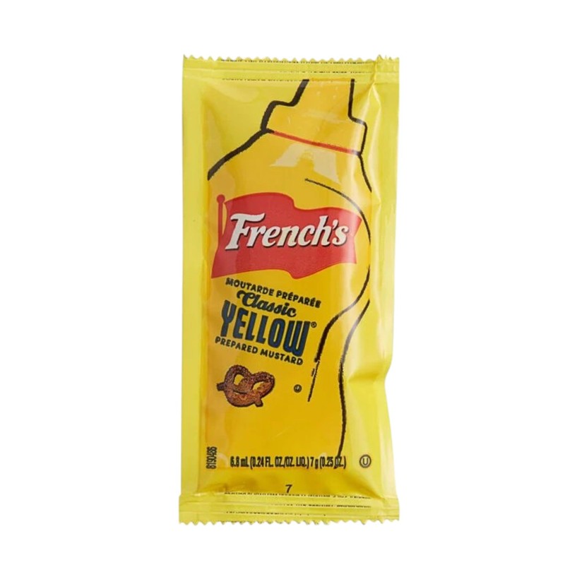 French's Classic Yellow Mustard 7 Gr Portion Packet, Single Serve,