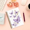 Foritho Purple and Gold Butterfly Notebook, Preppy Butterfly Journal for