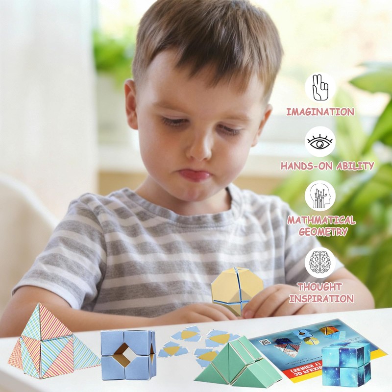 Foraineleyo 3D Paper Folding STEM Toys for Kids, Hands-On Math