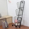 Farios 3 Tier Rolling Laundry Hamper with 3 Removable Wire