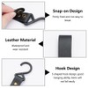 Pack of 8 S Hooks with Leather Loop, Hooks for
