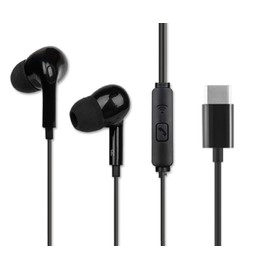 Auriculares Genéricos Cuino29, Negro, Alámbrico, USB Type-C, Intraurales, In Ear, 1.2m, Micrófono, Aislamiento de Ruido, Compatibles con Dispositivos USB C, 30 Días de Garantía