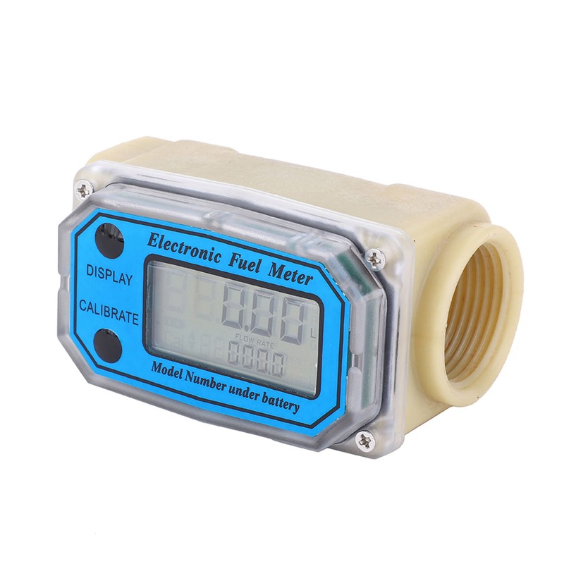 Mini Digital Turbine Flowmeter Diesel Fuel Flow Meter 10‑90L/min 1"