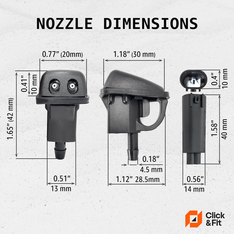 Click&Fit Heated Windshield Washer Nozzles compatible with Land Rover Discovery