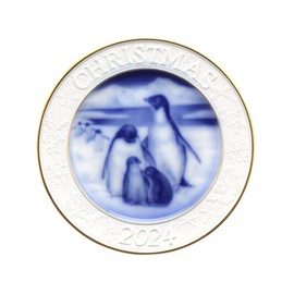 Okura Toen 2024 Christmas Plate "Adelie Penguin Parent and Child" 97H/8506