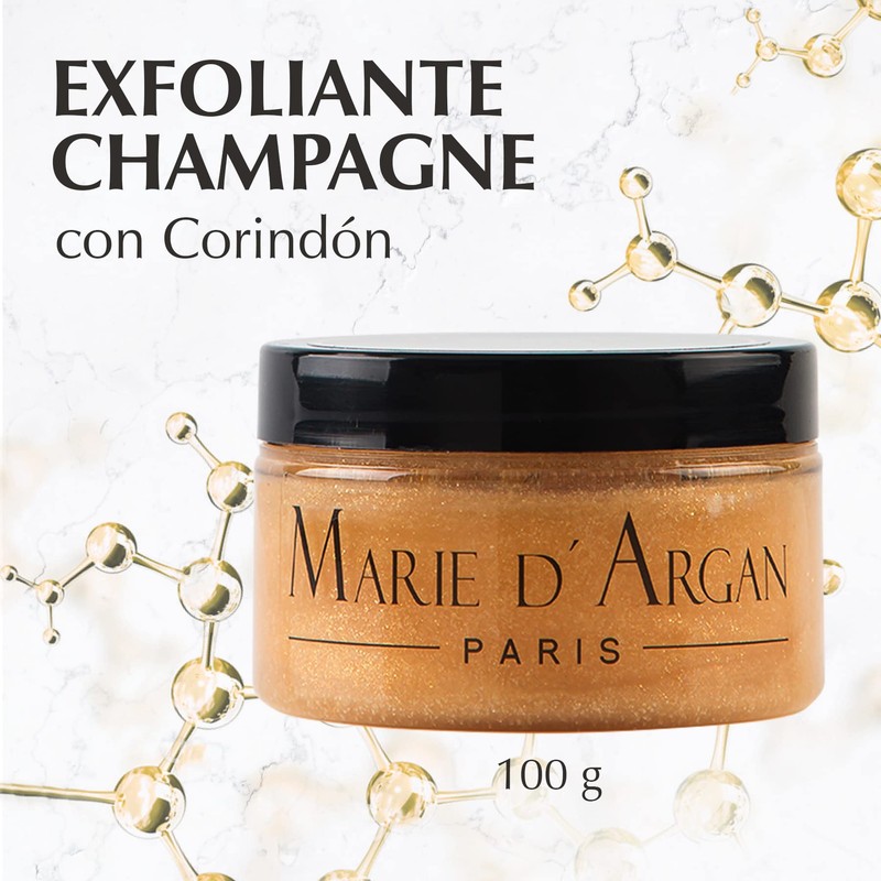 Exfoliante Facial Champagne Marie d'Argan, Antimanchas, Antiedad, Controla Grasa, Antiacné,