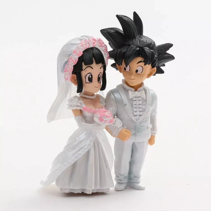Dragon Ball Figuras Boda Goku Y Milk Ramo Rosa Sin