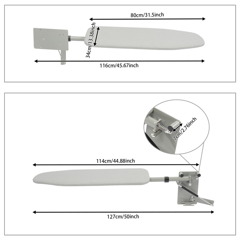 Pull Out Ironing Board, 31.5x13.4In Retractable Hidden Ironing Board Closet,