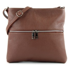 modamoda de T144 Women's Leather Shoulder Bag Messenger Bag Handmade in Italy, Braun2021