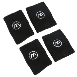 Muñequeras, 2 Pares de Deportes de Baloncesto, Pulsera Absorbente de Sudor para Deportes (Negro)